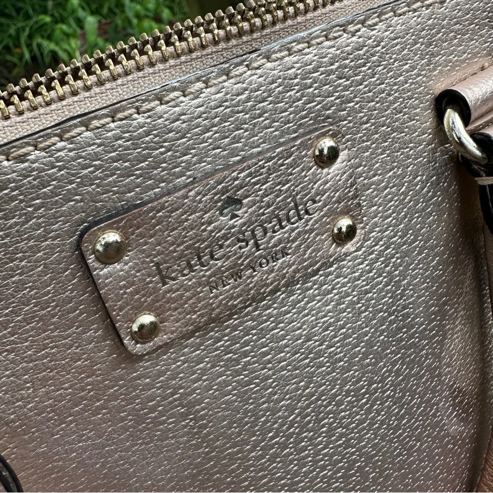Kate‎ Spade Wellesley Rachelle Satchel Rose Gold Pebbled Leather Purse Handbag